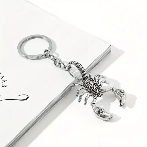 Scorpion Charm Stainless Steel Keychain Key Ring - Picture 1 of 8